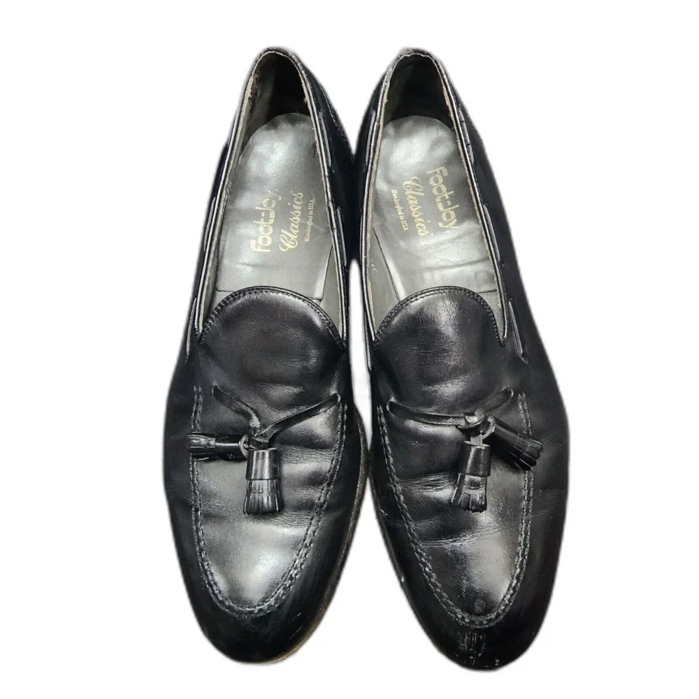 FootJoy Classics Men's Black Leather Tassel Loafer Shoes Size 11D Style 75309